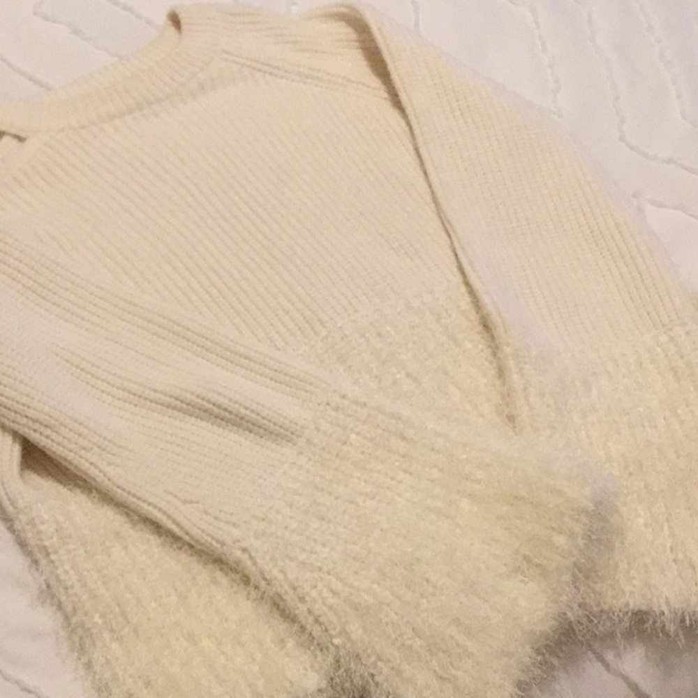 Chunky knit sweater with bell sleeves